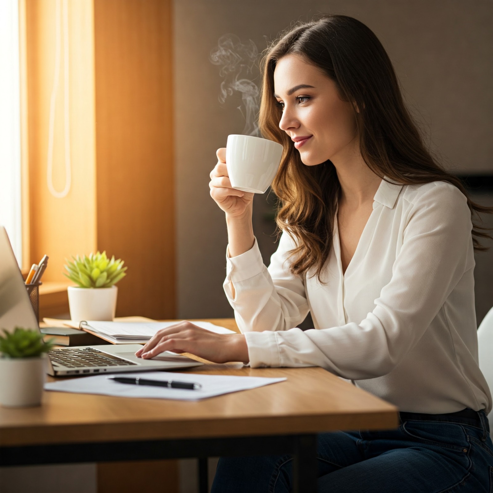 Smiling Man with Laptop